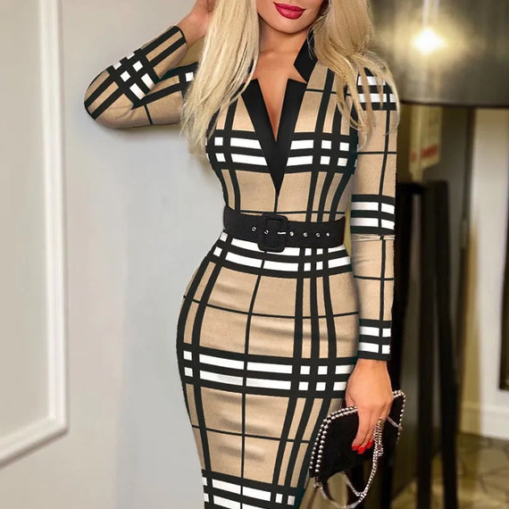 Hip Long Sleeve Sexy Dress