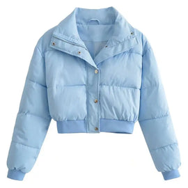 Elegant Cropped Puffer Jackets Women