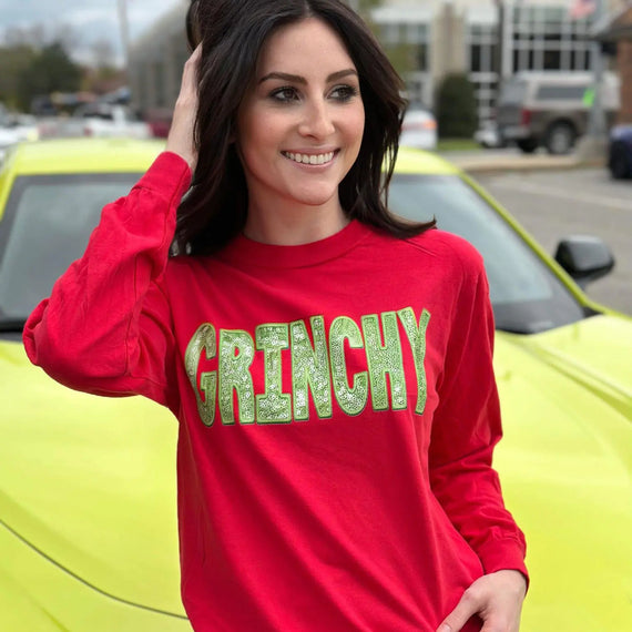 Grinchy Comfort Colors Long Sleeve Tee